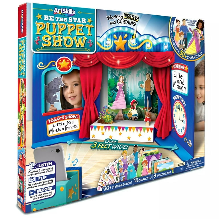 ArtSkills 3' Table Top Light Up Puppet Show Theater for Kids