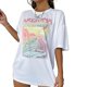 thumbnail image 1 of Camiseta de mujer, camiseta básica, moderna camiseta de cuello redondo para el trabajo, la calle, los viajes M, 1 of 7