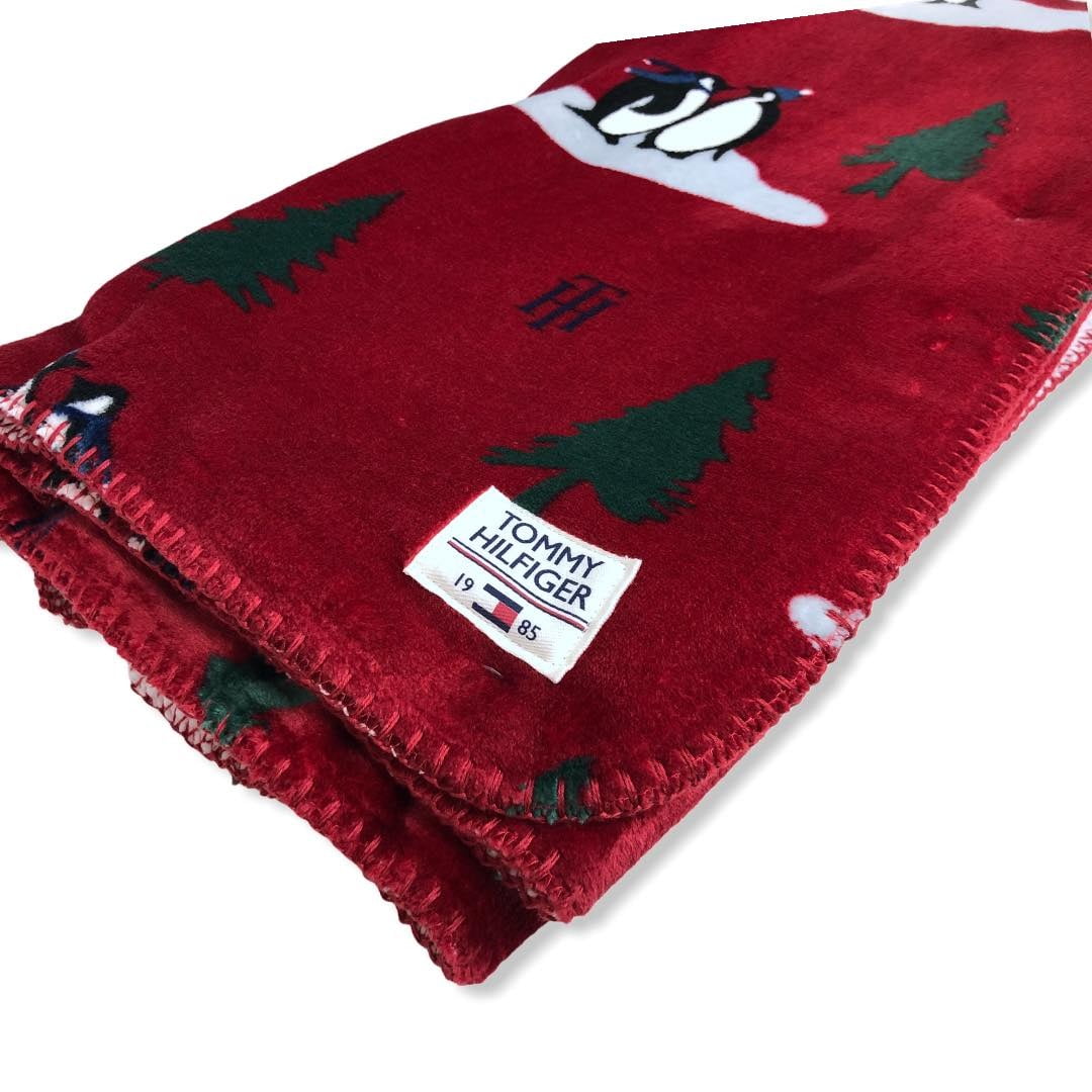 Tommy Hilfiger Sherpa Penguin Plush Throw Blanket
