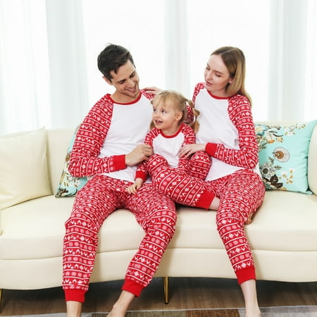 

KEUSN Christmas Print Matching Family Christmas Pajamas Set