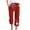Red, variant on ZHUGeLI Womens Joggers With Pockets Lightweight Summer Pants Women Casual Cotton Linen Cropped Pants Elastic Waist Drawstring Ethnic Floral Capris Trousers High Waist Loose Comfy Trousers