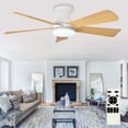 thumbnail image 6 of 42-Inch Low Profile Ceiling Fan with Light - Dimmable LED, 6-Speed and 3 CCT, Quiet DC Motor, Remote Control, 5 Burlywood Blades for Indoor/Outdoor, 6 of 9
