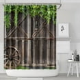 thumbnail image 2 of Rustic Shower Curtain Wooden Barn Door, Vintage Wooden Door Farmhouse Country Bathroom Fabric Decor Sets, Washable Waterproof Shower Curtain with 12 Hooks 84 x 72 Inches, 2 of 3