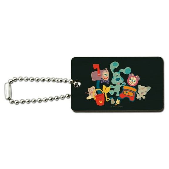 Blue's Clues Friend Group Wood Wooden Rectangle Keychain Key Ring