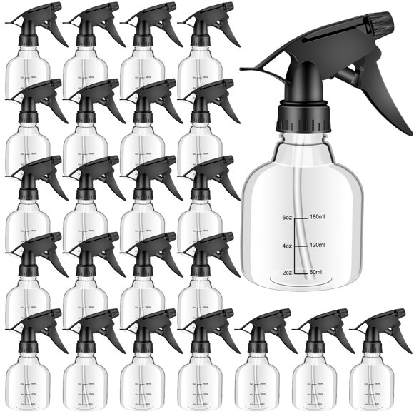 Worldity 24 Pcs Empty Plastic Spray Bottles 8oz, Spray Bottles for Cleaning Solutions, Mini Spray Bottles with Measurement Adjustable Nozzle, Refillable Spray Bottles fo