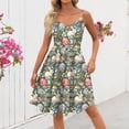 thumbnail image 3 of Women's Print Sexy Off-The-Shoulder Punk Vintage Dress Turquoise E S, 3 of 4