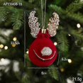 thumbnail image 1 of Nordic light luxury flocking Christmas pendants for Christmas decorations snowflake pendants Christmas dress-up supplies red flocking elk, 1 of 5