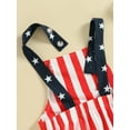 thumbnail image 5 of 4th of July Toddler Kids Boys Girls Bib Overalls Stripe Star Print Jumpsuit Suspender Pants Independence Day Clothes, 5 of 6