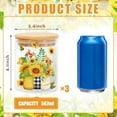 thumbnail image 2 of Sunflower Glass Storage Jars with Airtight Bamboo Lid Watercolor Gnome Truck Cookie Canisters Sets for Home Kitchen Countertop Decorations, 2 of 4