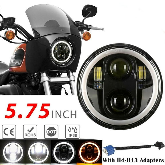 5-3/4 5.75 Inch Motorcycle Led Headlight Round for Harley Davidson Dyna/Sportster