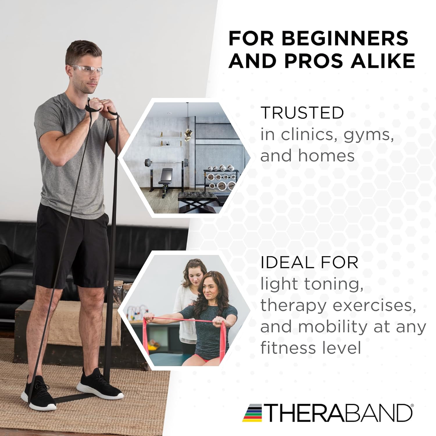 THERABAND Professional Latex Resistance Bands, 5 Foot, 15 Count, Black, Special Heavy, Advanced Level 1