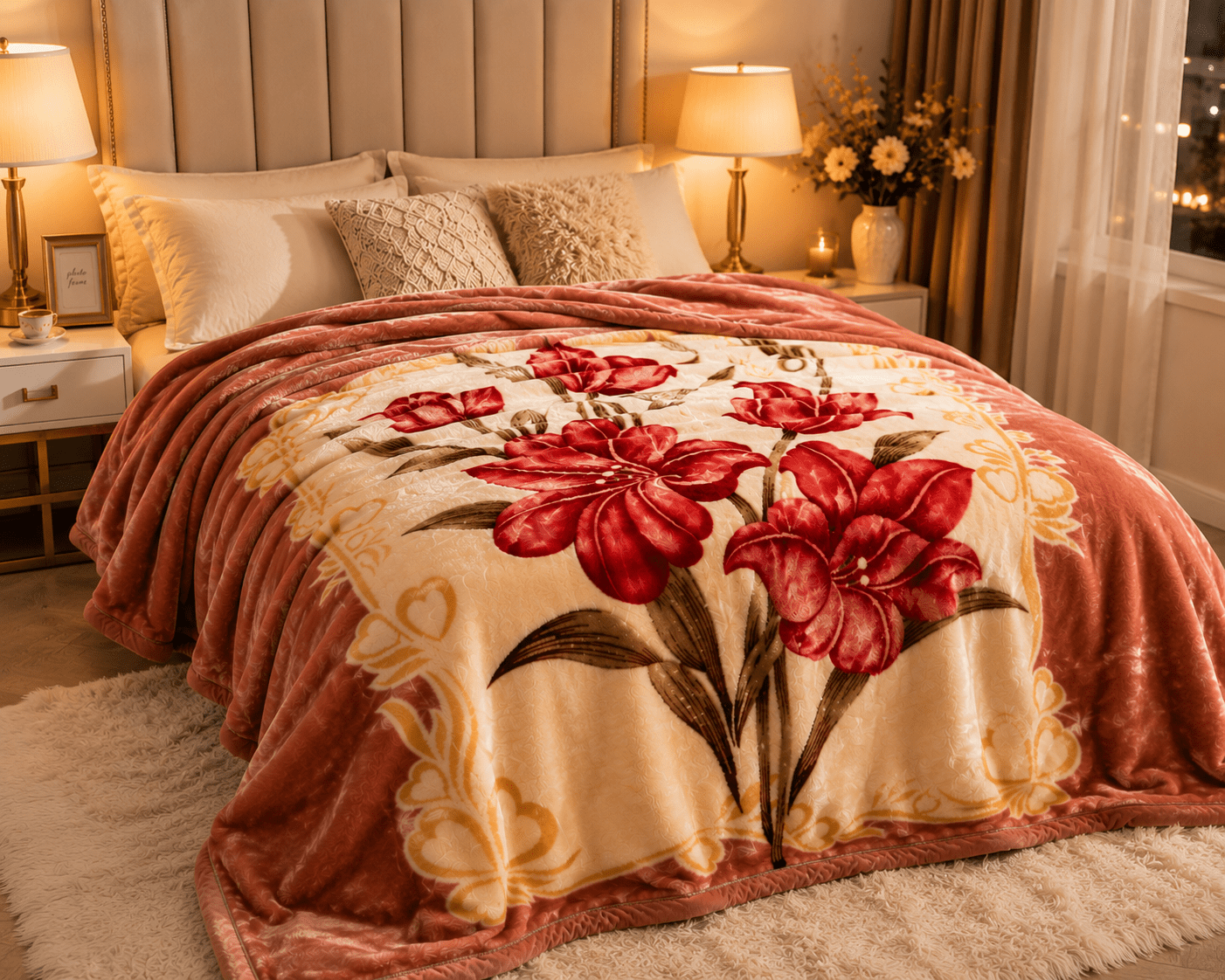 DBOZE Heavy Korean Mink Blanket King Size, Reversible Winter Plush