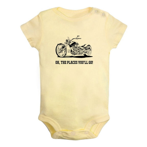 iDzn Oh The Places You'll Go Funny Rompers For Babies, Newborn Baby Unisex Bodysuits, Infant Jumpsuits, Toddler 0-12 Months Kids One-Piece Oufits (Yellow, 0-6 Months)