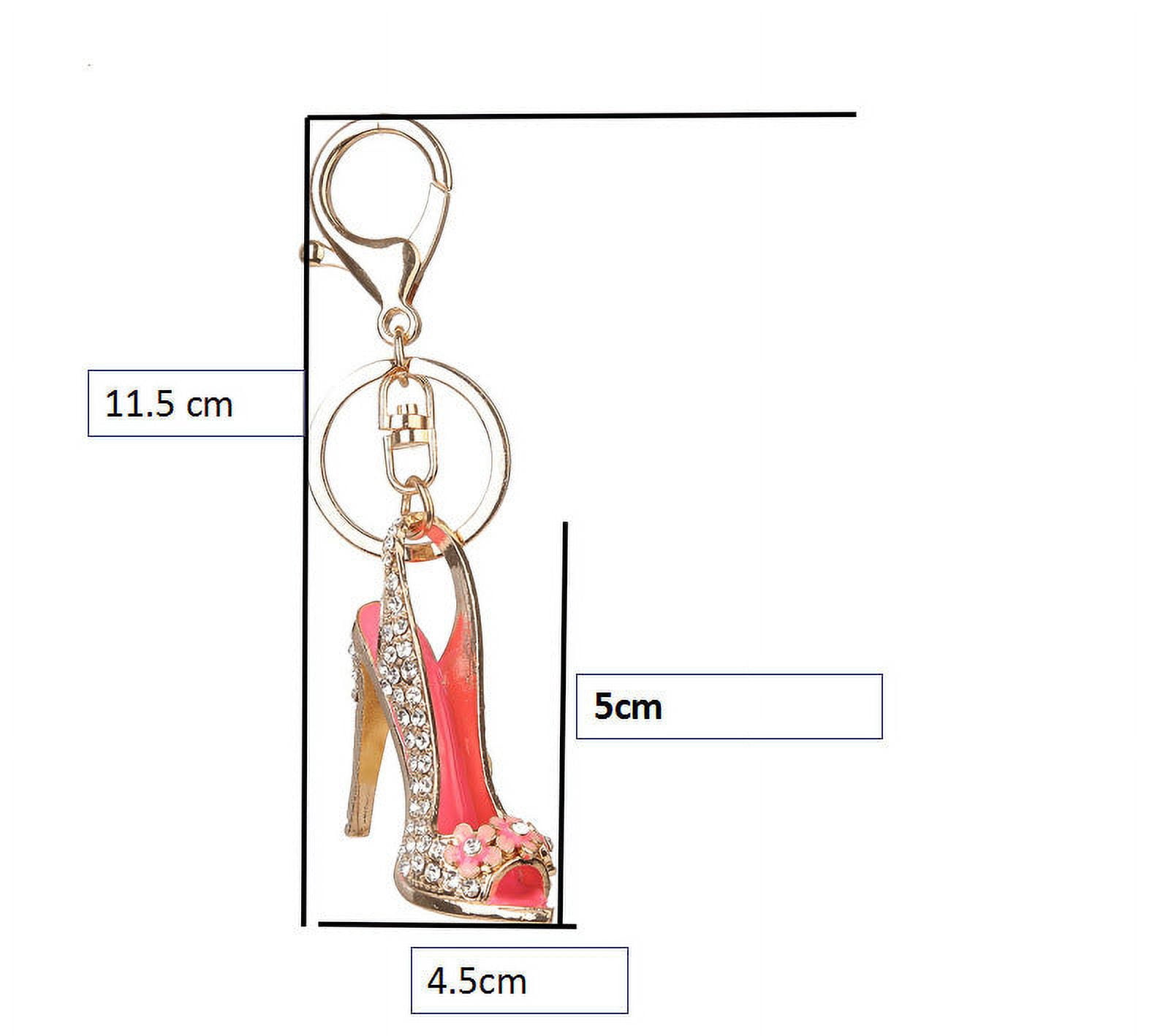 High Heels Keychain Diamond Studded Spring Lobster Clasp Key Ring for Bags Keys or Car Pendant Decoration Zinc Alloy