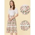 thumbnail image 2 of Falda Midi Allegra K De Verano Con Cintura Elástica Y Cordón Con Inserción De Encaje Floral Bohemio Blanco S, 2 of 4