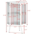 thumbnail image 4 of 22.25" Glass Corner Cabinet with Tempered Glass Door & Storage Shelves, 2-Tier Cabinet/Table Display Shelves with Free Standing Storage for Small Space, Living Room, Kitchen, Bedroom,White, 4 of 9