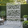 thumbnail image 2 of Tcbosik Metal Privacy Screen, Outdoor Freestanding Privacy Decorative Divider, Ideal for Patio, Deck, Garden, 76"H x 48"W, White, 2 of 8