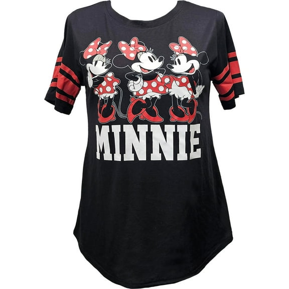 Disney Minnie Three Junior Football Tee, S-3XL (Women's)