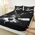 thumbnail image 3 of Manfei Hockey Sport Full Size Sheets,Boys Ball Game Bed Sheets,White Black Sheet Sets For Kids Boys,Super Cozy Room Decorative,4 Pieces, 3 of 7