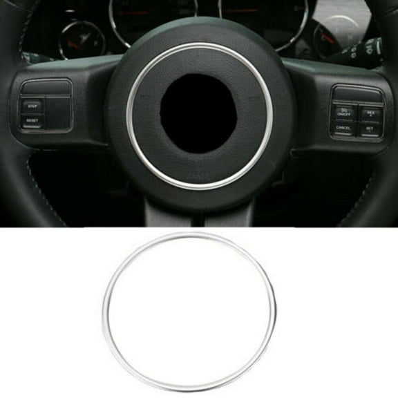 Silver Steering Wheel Center Trim Bigger For Wrangler Compass Patriot 2011 