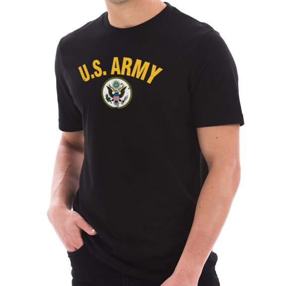 Oversized US Army Graphic Design Unisex Short Sleeve Cotton Jersey T-Shirt - Black XL