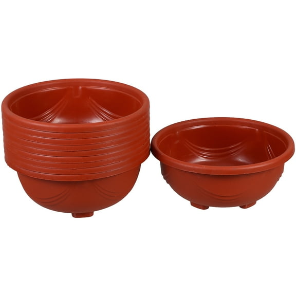 Raindrops 10 Pcs Flowerpot Indoor Plant Pots Spider Plant Pots 16.00X14.50X7.00CM Brown