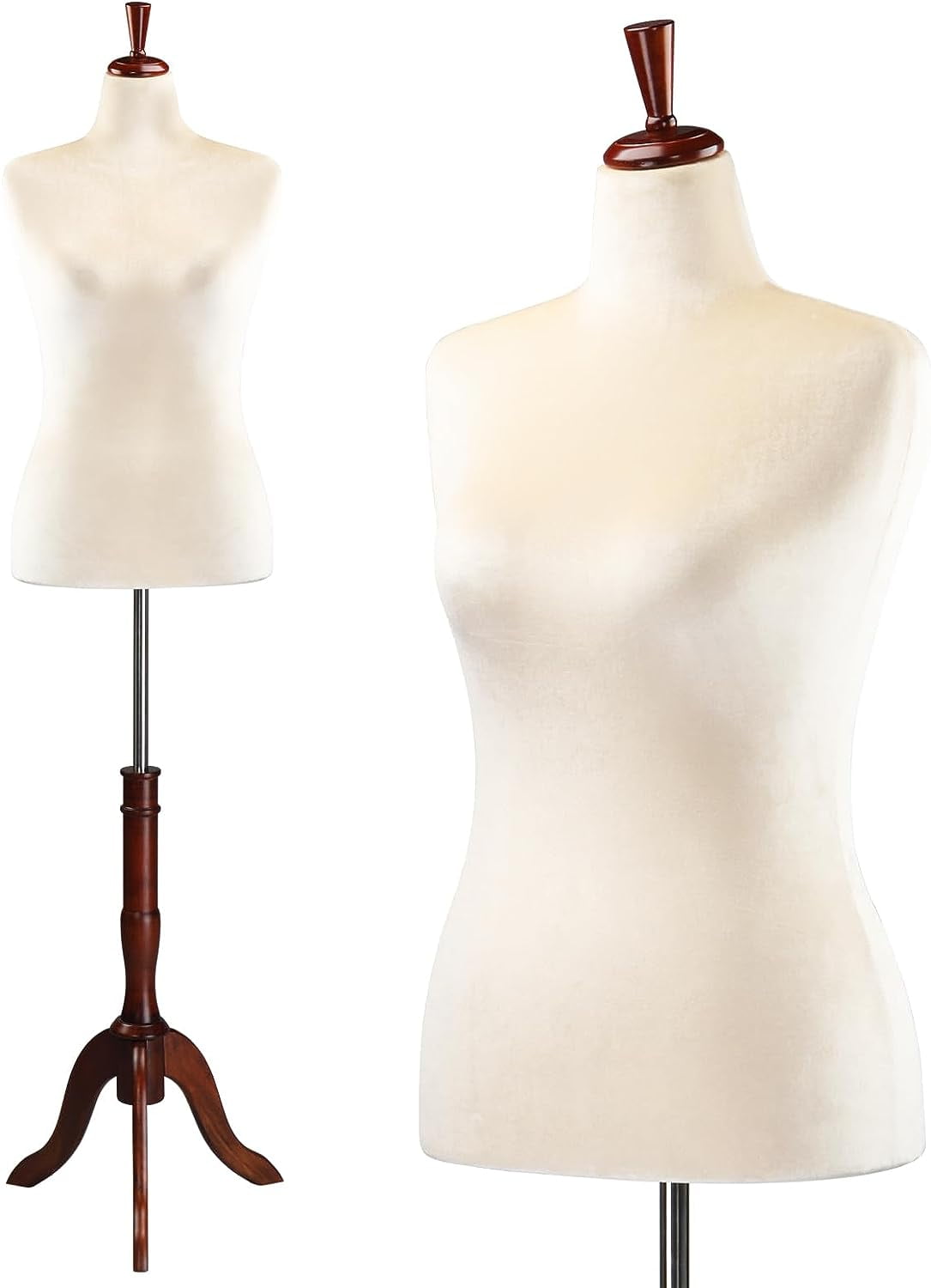 Bonnlo Female Dress Form Pinnable Mannequin Body Torso with Wooden