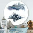 thumbnail image 2 of Designart 'Abstract Of Clouds Dark Blue Colored I' Modern Circle Metal Wall Art 23x23 - Disc of 23, 2 of 5