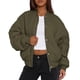 thumbnail image 1 of Abrigo PRETTYGARDEN Chaqueta Bomber Acolchada Cropped Verde Militar Talla L, 1 of 4