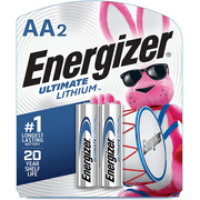 Angle View: Energizer AA Lithium Batteries, World's Longest Lasting Double A Battery, Ultimate Lithium (2 Battery Count)