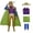 Purple and Green, variant on Halloween Cosplay Costume, Purple Green Halloween Costumes Dress for Fantasy Adventure Comic Theme Cosplay Costumes Dress Up, Halloween Party Dress Outfit Set, L