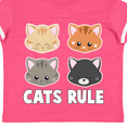 thumbnail image 4 of Inktastic Cats Rule with Cat Heads Boys or Girls Toddler T-Shirt, 4 of 5