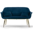 thumbnail image 5 of Angela Blue Velvet Loveseat and Accent Chair Set, 5 of 8