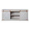 thumbnail image 2 of Furniture of America Nimmer Sliding Door with 6-Shelf Wood Antique White TV Stand, 2 of 7