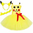 thumbnail image 2 of Disfraz de monstruo de bolsillo Pikach para niñas, vestido de tutú de dibujos animados amarillo, disfraces de Anime para Halloween, vestido de fiesta de carnaval para niños, 2 of 5