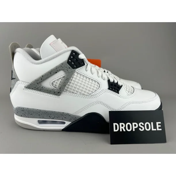 N I-K-E Jo r-dan 4 Retro White Cement | Size 8 Mens | White | FV5029-100