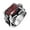 Red, variant on Men's Stainless Steel Silver Plated Domineering Dragon Head Claw Red Square Gem Stone Ring Vintage Punk Gothic Biker Red Size 9