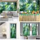 thumbnail image 3 of Cortina de ducha de 120 x 180 cm, antimoho, diseño de selva tropical, tela de poliéster impermeable, decoración de baño con 10 ganchos, 3 of 3