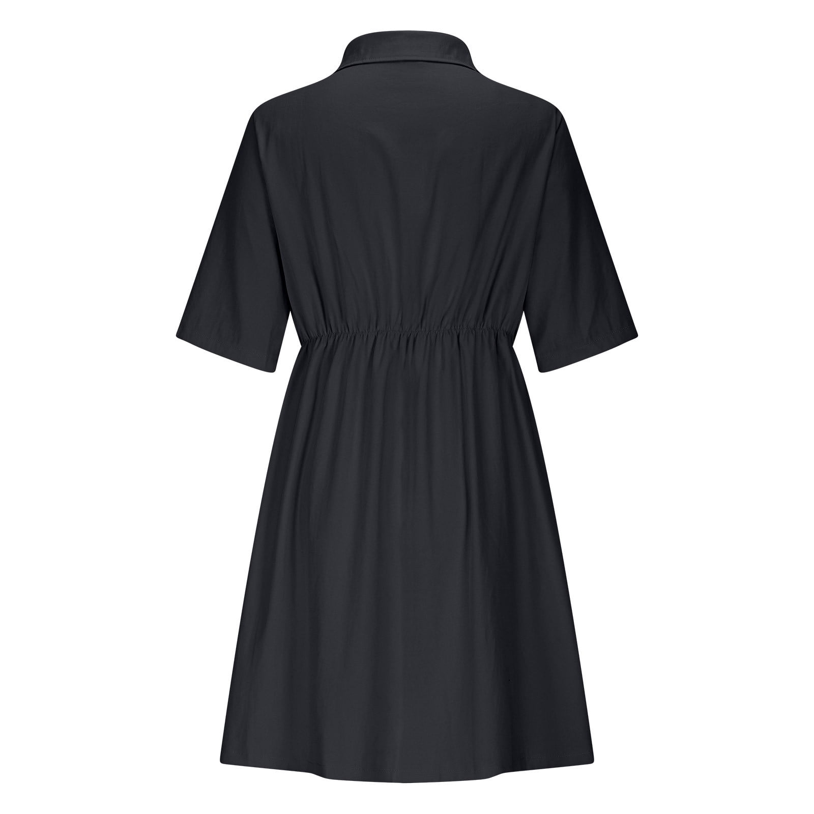 Women Short Sleeve Zipper Casual Dress Loose Athletic Dresses Solid Zip Up Summer Sundress 2025 Fashion