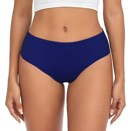 Womens Underwear - navy-blue No Show Seamless Underwear for Women  Soft Stretch Womens Panties  Hipster Ladies Panties Bikini Underwear Briefs
