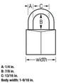 thumbnail image 4 of Master Lock Laminated Padlock with Brass Body and Blue Cover, Key Lock Type, 4 of 5