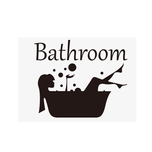 Etiqueta de la pared Etiqueta C Reative Decoración del hogar Baño Extraíble Puerta linda Wmkox8yii fhajkh3421