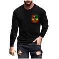 thumbnail image 2 of Blusas y camisas de manga larga con cuello redondo para hombre, blusa con estampado de liberación, de manga larga y cuello redondo, blusa para hombre., 2 of 5