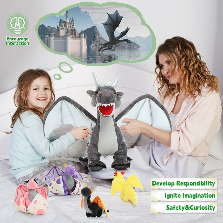  Xmas 8 Small Dragon 12 Fire-Breathing Dragon Plush Stuffed  Animal Toy 2 Pcs : Toys & Games