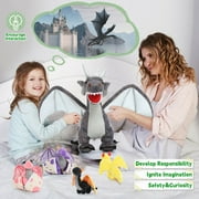 MaoGoLan 7 Pcs Dragon Plush 21.6 Large Stuffed Mommy Dragon with 4 Babies and 2 Eggs