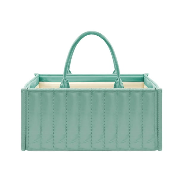 Cesta organizadora de pañales impermeable de poliéster | Portaequipajes portátil con divisores, asas, diseño elegante y elegante | 38x25x17cm | Para guardería, coche, viajes, suministros para el