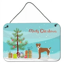 Carolines Treasures CK3482DS812 Rat Terrier Christmas Tree Wall or Door Hanging Prints 8x12 multicolor