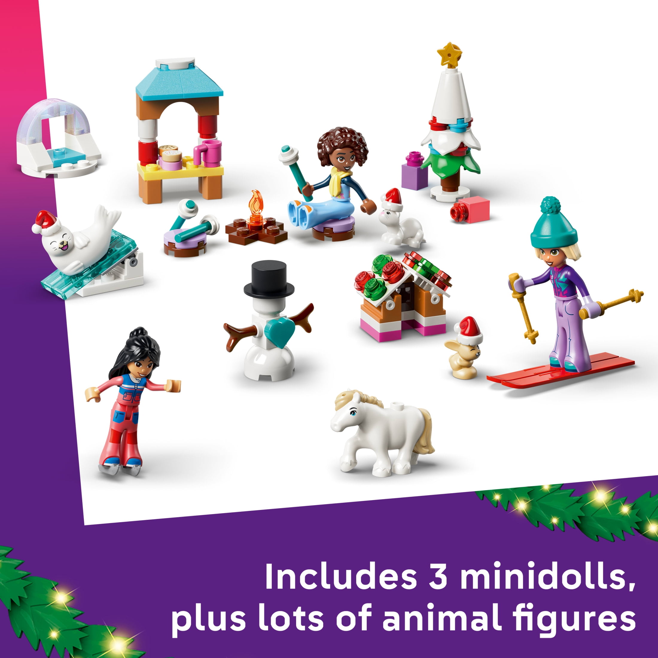 LEGO Friends Advent Calendar 2026 - Christmas Advent Calendars for Kids, Ages 6+ - Includes 3 Minidolls & 6 Animal Figures - 42698