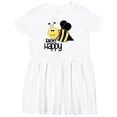 thumbnail image 3 of Inktastic Bee Happy Girls Toddler Dress, 3 of 5