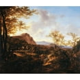 thumbnail image 2 of Jan Both 14x12 Gold Ornate Wood Frame and Double Matted Museum Art Print Titled - Landscape with Travelers (1650), 2 of 4